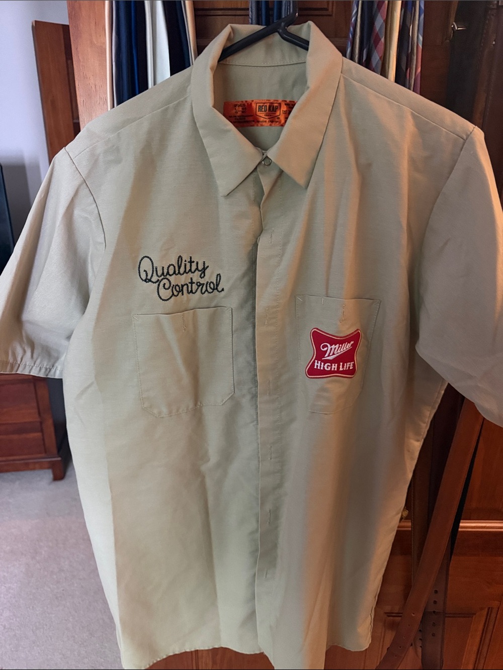 Miller High Life Quality Control Short-Sleeve Work Shirt - Khaki Red Kap